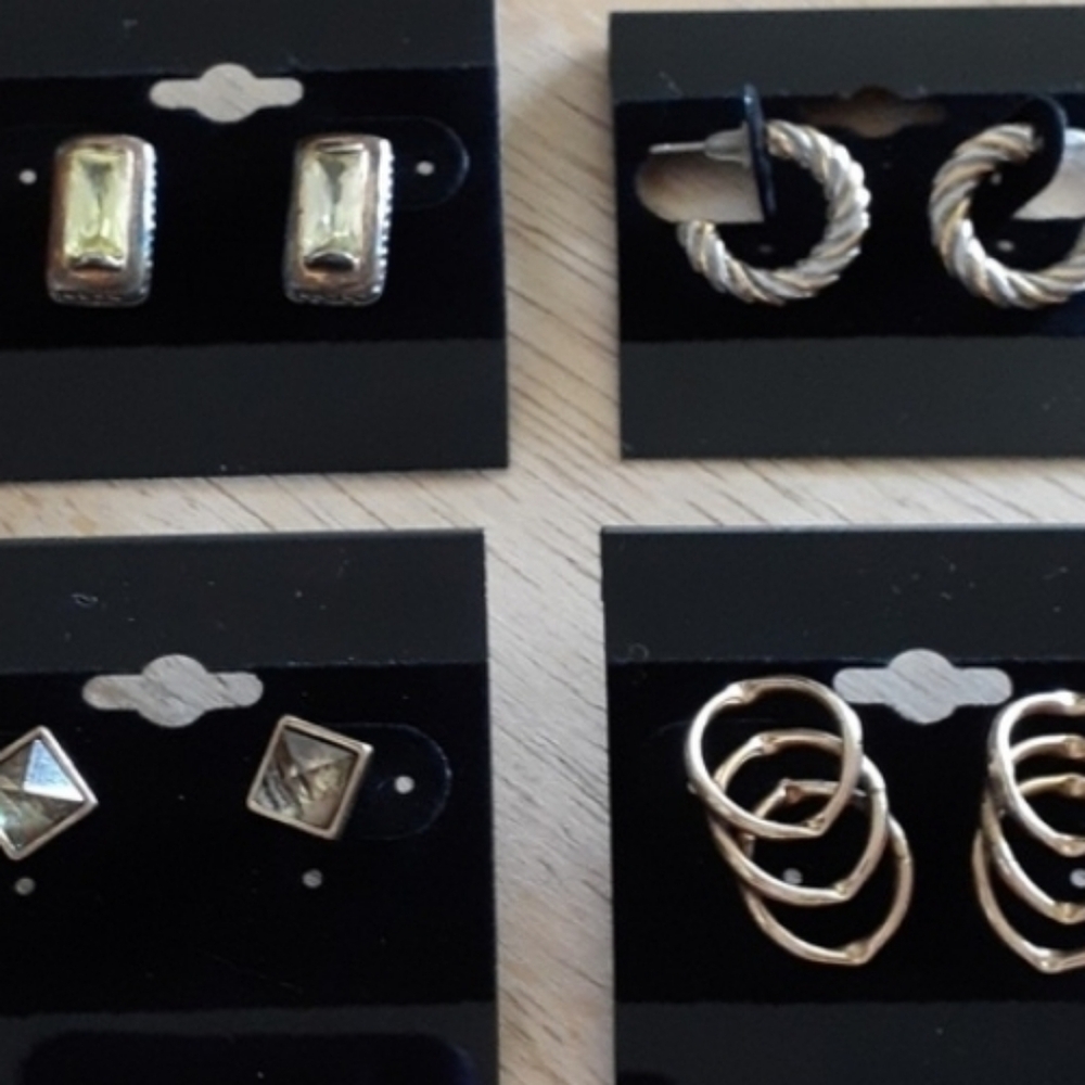 Gold & Silver Pierced Earrings Bundle H126